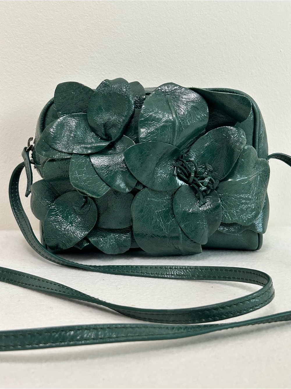 Zara Cow Leather floral Crossbody Bag